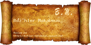 Böhler Makabeus névjegykártya